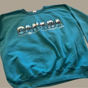 Unique Vintage Teal Canada Crewneck Sweater